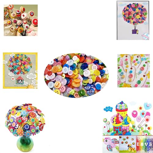 Assorted Round Buttons for DIY Scrapbooking, 660 Pcs
