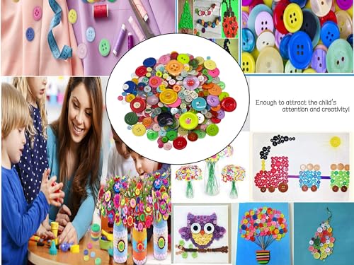 Assorted Round Buttons for DIY Scrapbooking, 660 Pcs