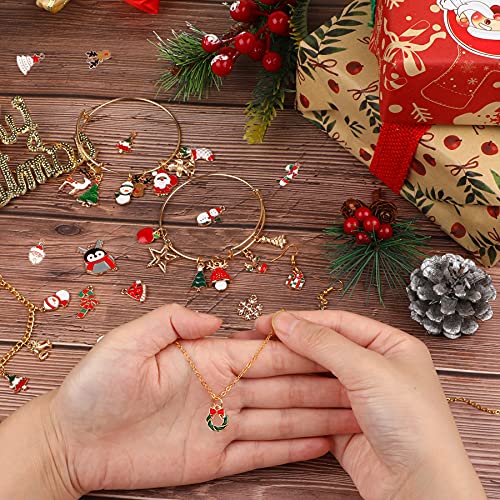 SANNIX 110 Gold Christmas Enamel Charms for Crafting