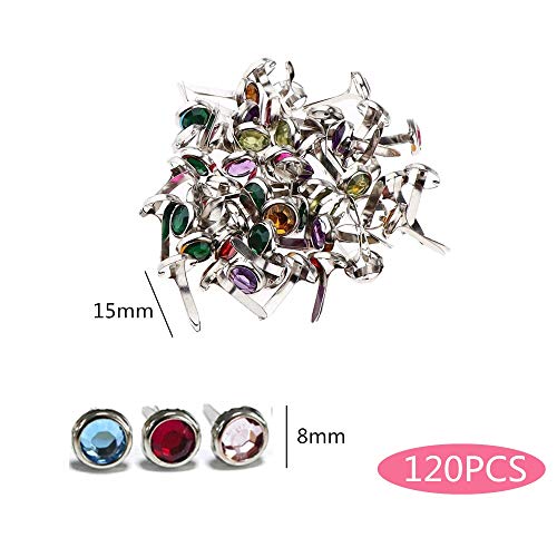 120Pcs Pearl Head Brads for Crafting - Scrapbooking