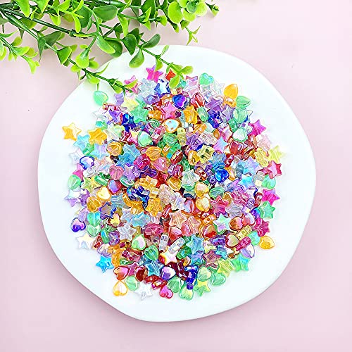 600 PCS Heart & Star Acrylic Beads Assortment