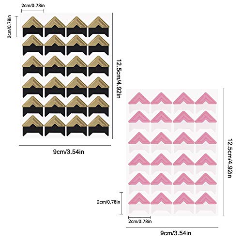 15 Sheets Self-Adhesive Photo Mounting Corners - 14 Colors