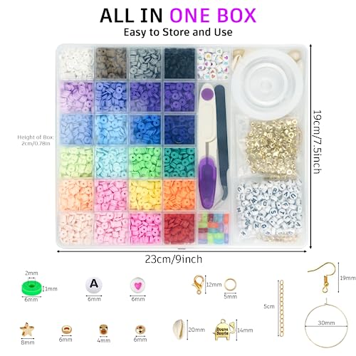 Gionlion 6000 Pcs Clay Heishi Beads Set