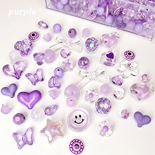 Assorted Acrylic Beads for Jewelry Making - 300g