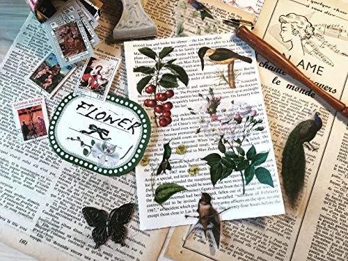 Vintage Animals and Plants Stickers for Scrapbooking