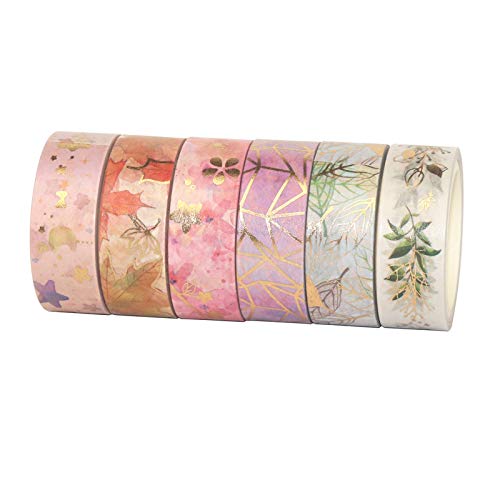 Floral Gold Washi Tape Set - Romantic Flowers