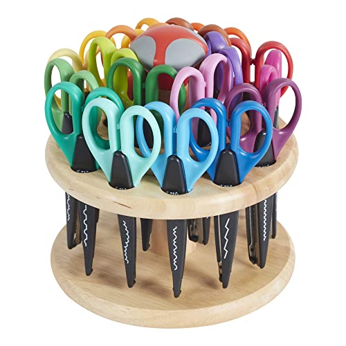 18-Piece Assorted Decorative Scissors in Rotating Rack