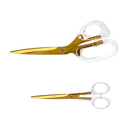 Clear & Gold Acrylic Scissors Set - 2 Pieces