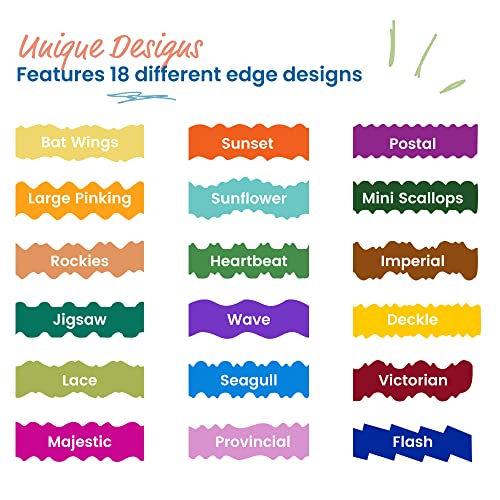 18-Piece Assorted Decorative Scissors in Rotating Rack