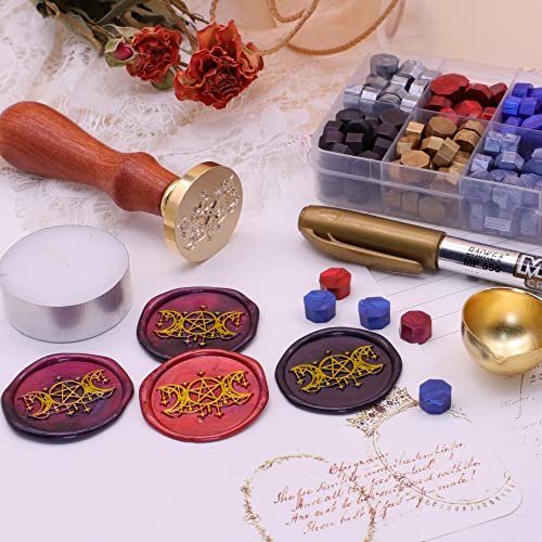 Triple Moon Goddess Wax Seal Stamp Kit