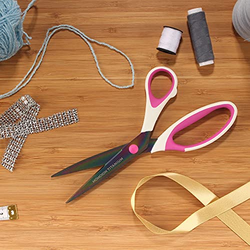 BambooMN Softgrip Titanium Scissors Set - Pink Inlays