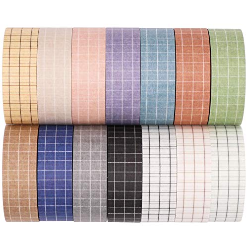 Decorative Grid Washi Tape Set for Scrapbooking and Crafts