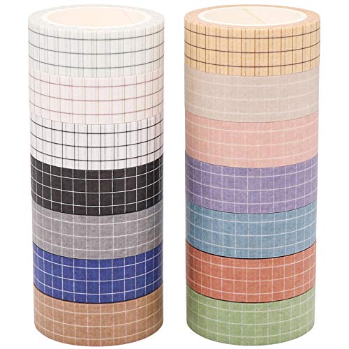 Decorative Grid Washi Tape Set for Scrapbooking and Crafts