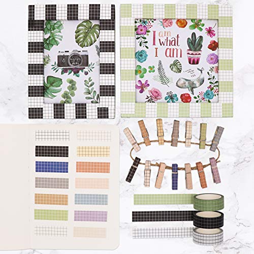 Decorative Grid Washi Tape Set for Scrapbooking and Crafts