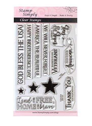 Patriotic American Sentiments Stamp Set 4x6 Inch