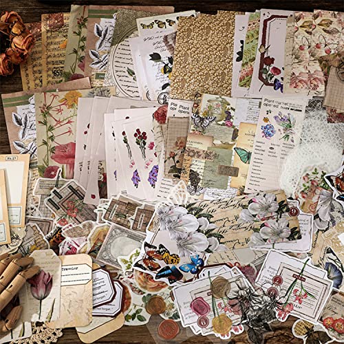 400PCS Vintage Journaling Supplies Pack: Scrapbook Paper Kit