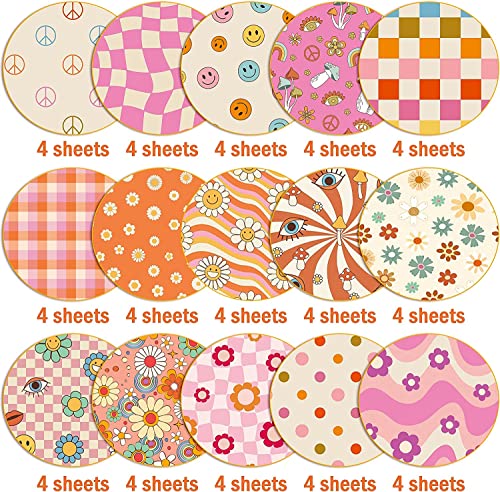 Haooryx 60PCS Retro Boho Floral Scrapbook Paper