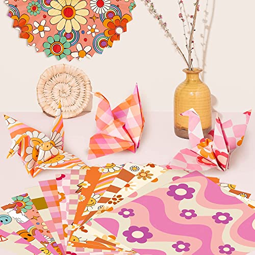 Haooryx 60PCS Retro Boho Floral Scrapbook Paper