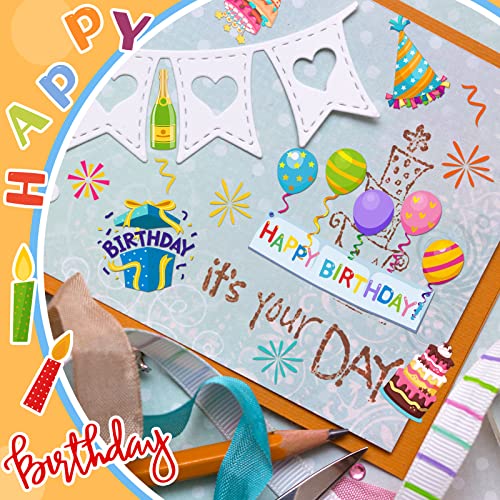 100pcs Birthday Scrapbook Cardstock Die Cuts - DIY Embellishments