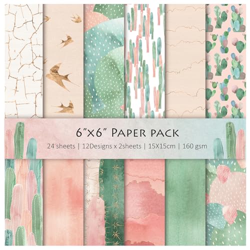 24 Designs 6x6 Scrapbook Paper Pad-Cactus