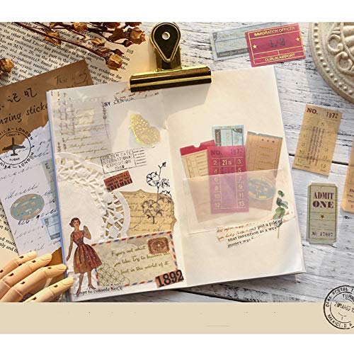 120PCS Vintage Gold Foil Washi Stickers for Scrapbooking