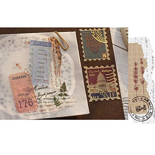 120PCS Vintage Gold Foil Washi Stickers for Scrapbooking