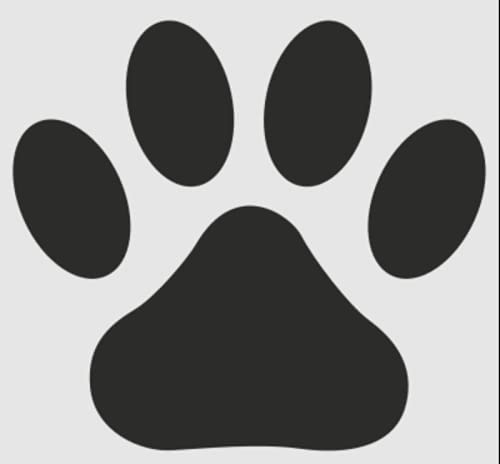 Paw Print Rubber Stamp - 1 Inch