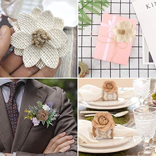 32 PCS Burlap and Lace Flowers Set for Wedding Decor