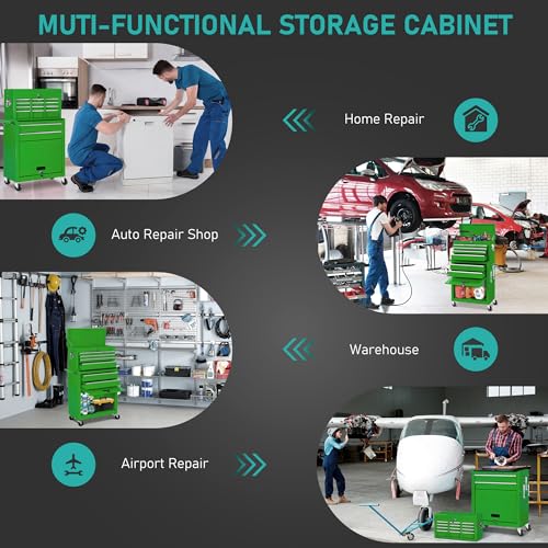 Rolling Tool Chest with Drawers and Organizer