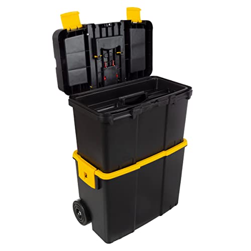 Wheeled Stackable Tool Box with Removable Trays