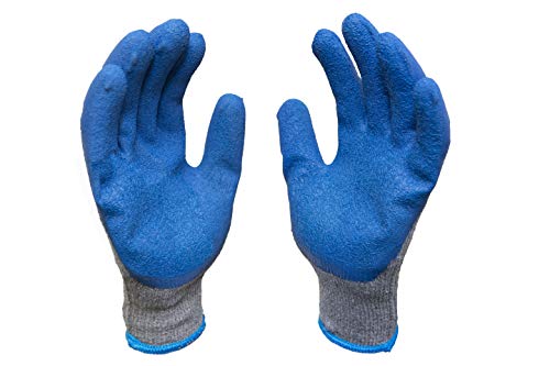 12 Pairs Heavy-Duty Rubber Coated Work Gloves