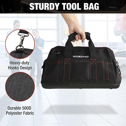 Wide Mouth Tool Storage Bag with Waterproof Base