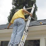 Height Adjustable Ladder Stabilizer with Surface Protection