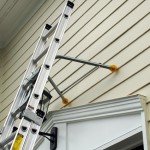 Height Adjustable Ladder Stabilizer with Surface Protection