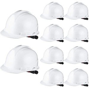 Leumoi 10 Pcs White Hard Hats for Safety