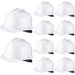 Leumoi 10 Pcs White Hard Hats for Safety
