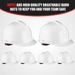 Leumoi 10 Pcs White Hard Hats for Safety