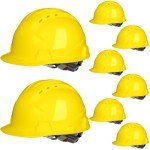 Adjustable Hard Hats with Vents - Yellow, 8 Pack