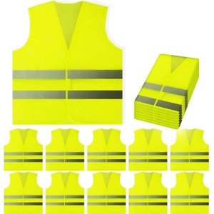10-Pack High-Visibility Safety Vests - Yellow