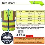 High Visibility Reflective Safety Vest with Pockets