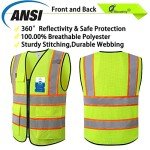 High Visibility Reflective Safety Vest with Pockets
