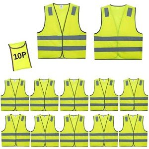 High Visibility Safety Vests 10 Pack - Yellow