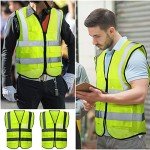 High Visibility Reflective Safety Vests with Pockets
