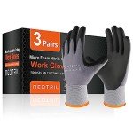 3 Pairs MicroFoam Nitrile Coated Safety Gloves