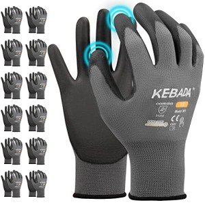 Kebada W1 Lightweight Touchscreen Gardening Gloves - 12 Pairs