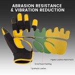 JUMPHIGH Men's Touchscreen Work Gloves - Yellow
