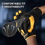 JUMPHIGH Men's Touchscreen Work Gloves - Yellow