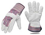 G & F Safety Cuff Work Gloves, Grey, Large
