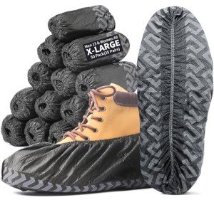 50 Pack Disposable Non-Slip Shoe Covers - XL