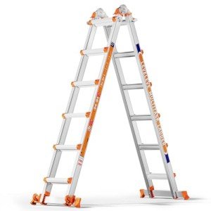 6-Step A-Frame Ladder with Stabilizer & Wheels